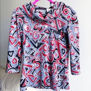 Joseph Ribkoff Grey Red Black Turtleneck Sweater